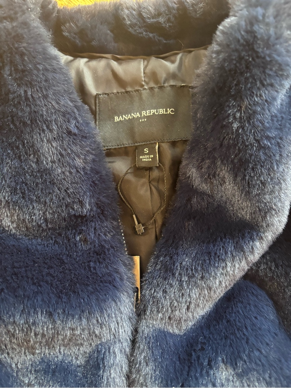 Banana Republic Deep Navy Faux Fur Jacket